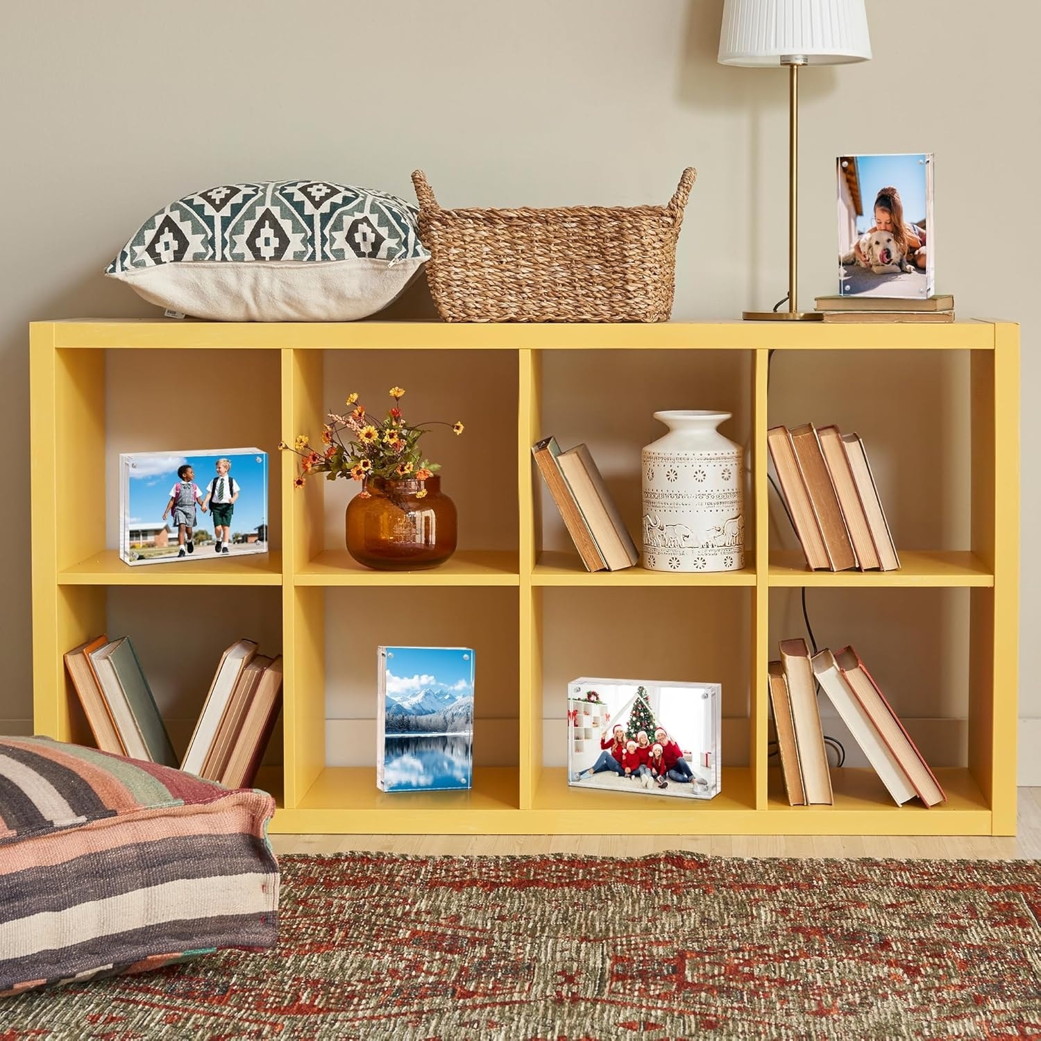 BP4U 4x6 Acrylic Picture Frames, Tabletop Magnetic Freestanding