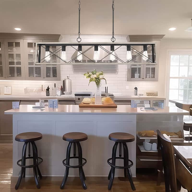 7-Light 48In Linear Modern Farmhouse Kitchen Chandelier - 48''