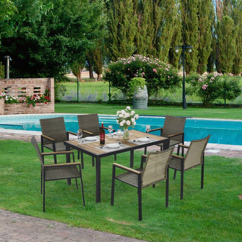 All Weather 7-Piece Patio Dining Table Sets