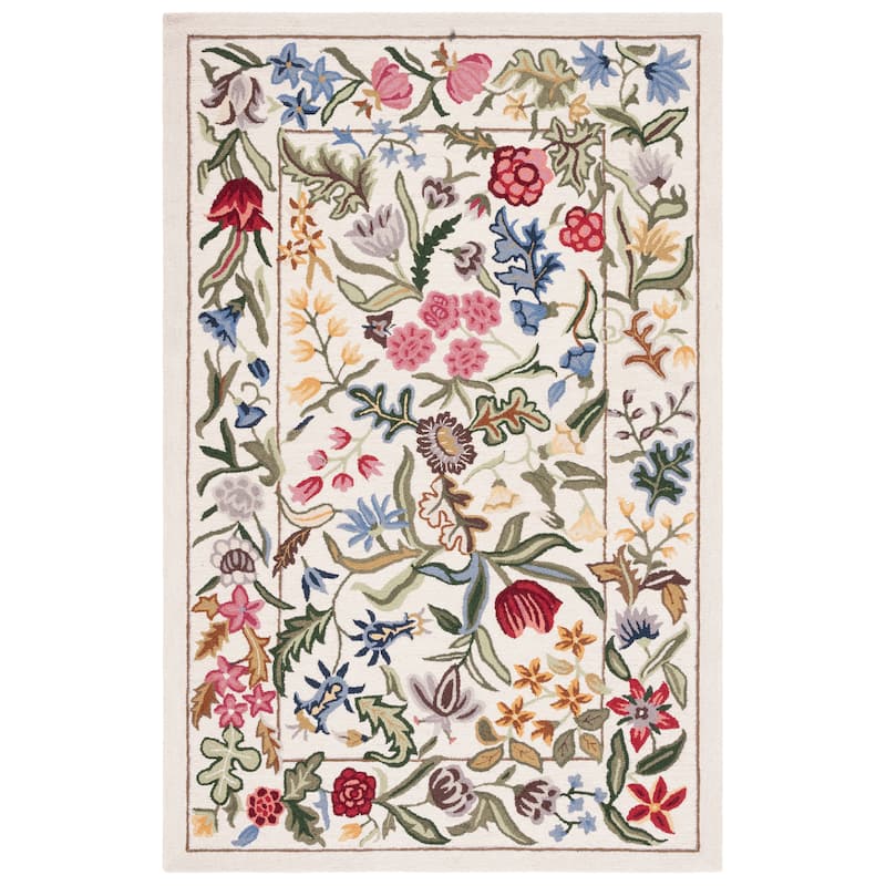 SAFAVIEH Handmade Chelsea Todora Oriental Wool Rug - 6' x 9' - Ivory/Green