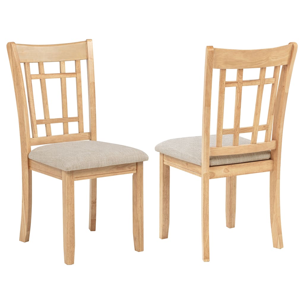Lavon Wood Dining Side Chair Linen and Light Oak (Set of 2)