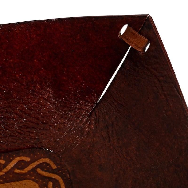 Novica Handmade Celtic Magic Tooled Leather Catchall