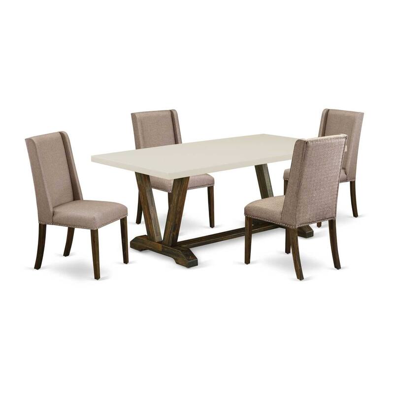 5-Piece Dining Table Set with Chairs - Modern Kitchen Dinette Table - 72