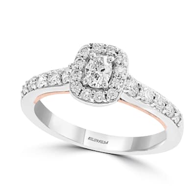 Effy Women's 14K White & Rose Gold Diamond Ring