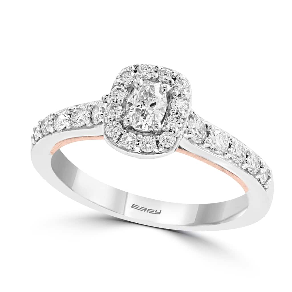 Effy Women's 14K White & Rose Gold Diamond Ring