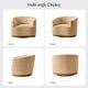 preview thumbnail 25 of 34, Gema Modern 360°Swivel Chenille Ergonomic U-shape Armchair with Solid Wood Legs by HULALA HOME