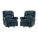 preview thumbnail 5 of 62, Ilario 32.67'' Wide Genuine Leather Manual Rocker Recliner, Set of 2