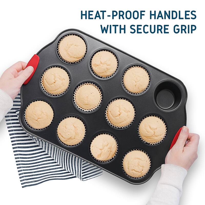 JoyTable Bakeware Set - Nonstick Bakeware Set With Silicone Handles & Utensils