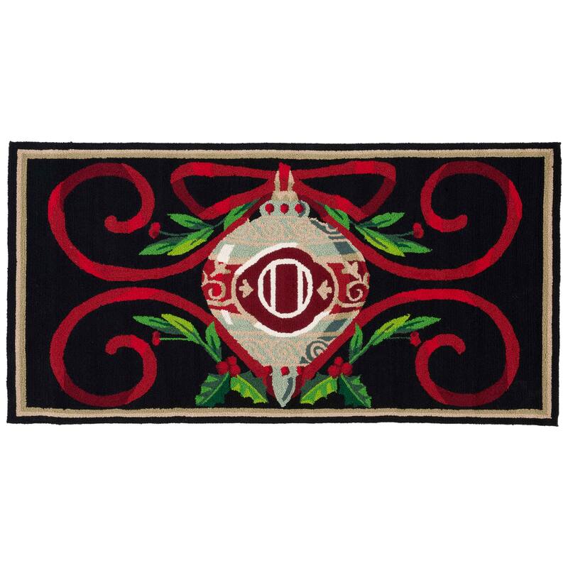 SAFAVIEH Handmade Monogram Tenna Casual Rug - 3' x 6' Runner - O - Black/Multi - Runner