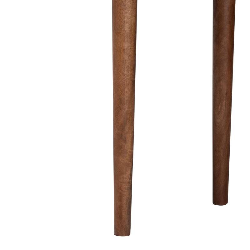 Linore Fluted Wood Console Table - 2-Drawer Oval Accent Table for Living Room or Entryway