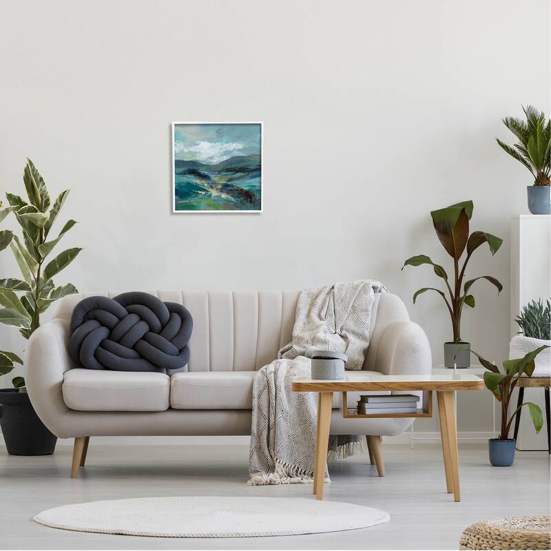 Stupell Modern Green Mountains Landscape Framed Giclee Art, Design by Silvia Vassileva