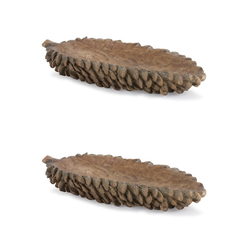 Pine Cone Bowl (Set of 2) - Brown