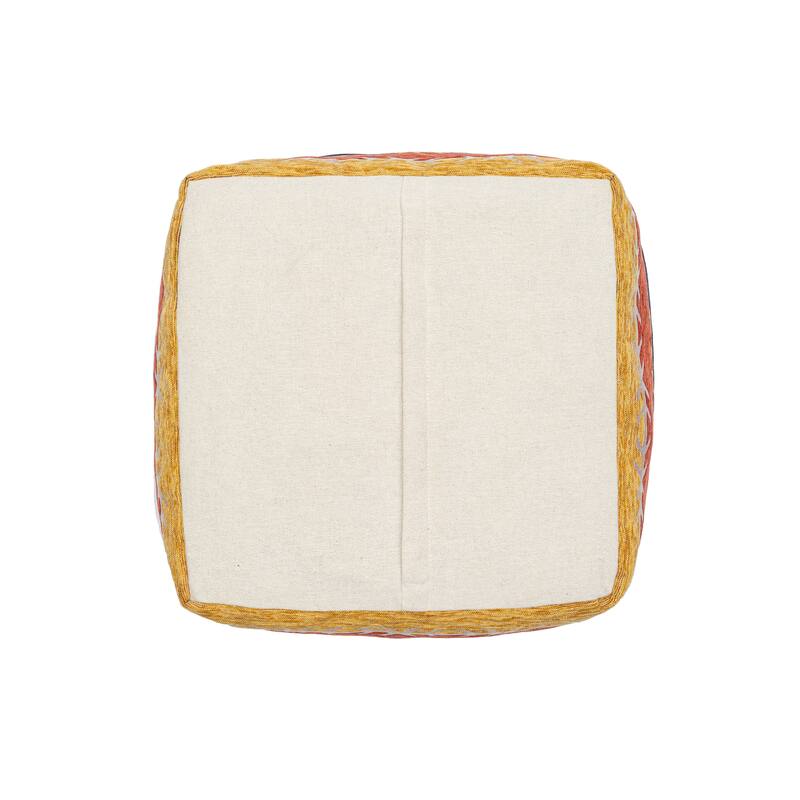 Sevita Multi Bohemian Striped Polyester Blend Pouf