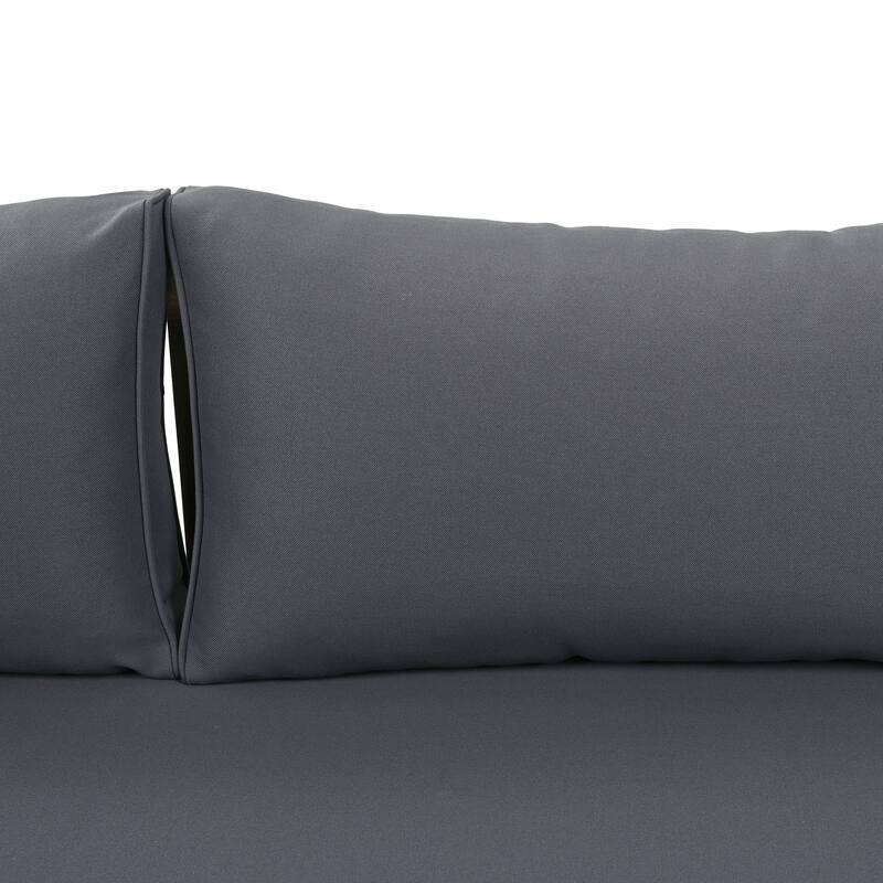 Acacia Wood Daybed Slat Panel Design Water Resistant Cushions Outdoor Patio