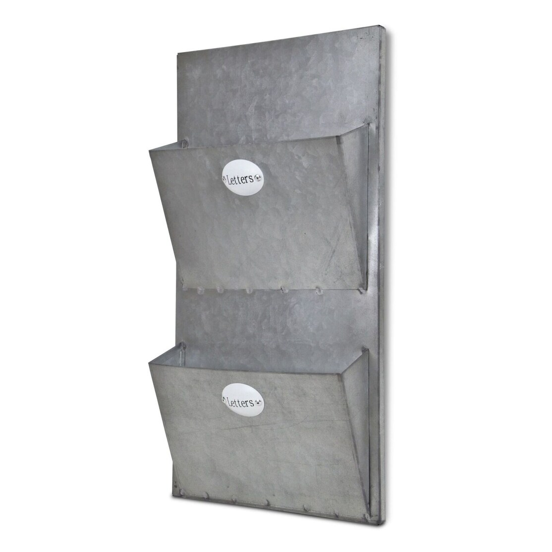 Shop 15 5 Silver Galvanized Two Pocket Letter Holder Overstock 31711589