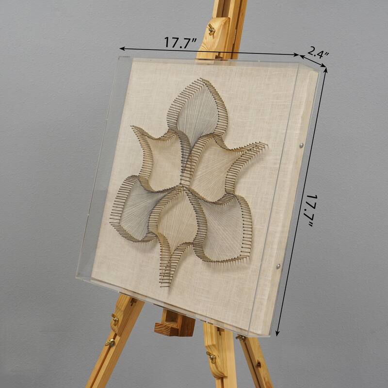 HUJI Stringed Leaves Acrylic Shadow Box Wall Decor - 17.7"x17.7"