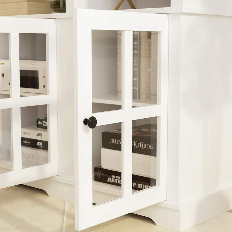 Living Room Set with TV Stand and Two Bookcases Doors 102"/68.1"W