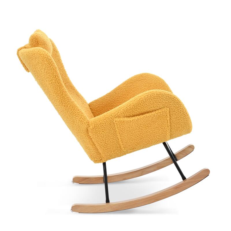 26.38" High Back Rocking Chair with Pocket