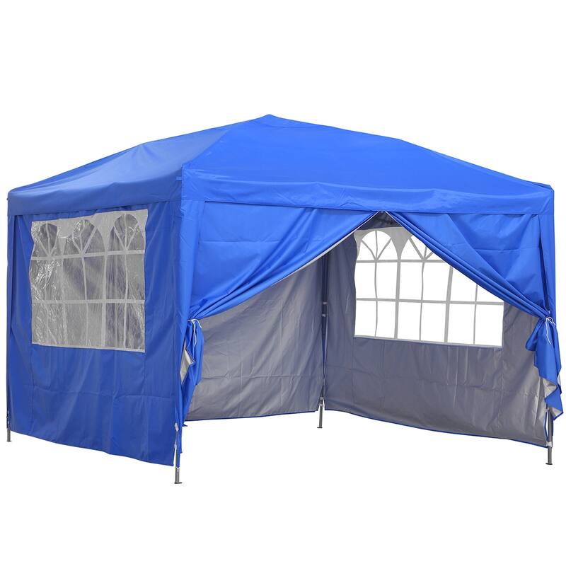 10*10 Ft Flat Roof Outdoor Shed with 4 Sides - 118*118*102.36