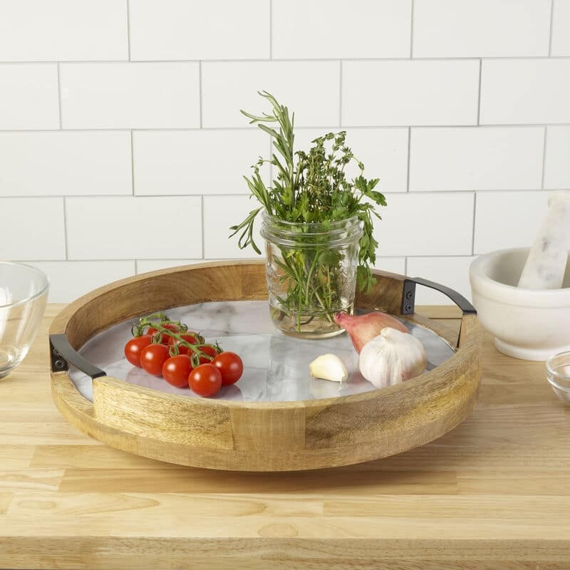 Mikasa Gourmet Basics Gray Marble Lazy Susan