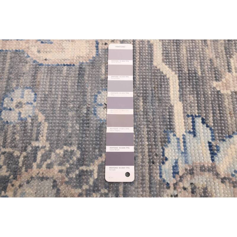 ECARPETGALLERY Hand-knotted Modern Oushak Dark Grey Wool Rug - 8'0 x 10'3