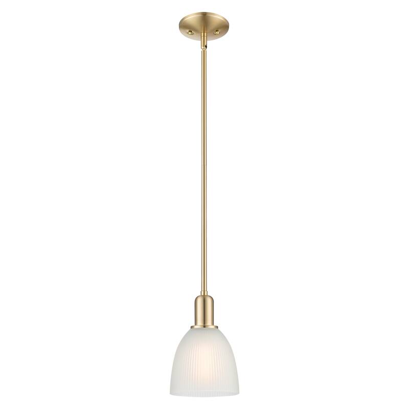 Innovations Lighting Endless Possibilities Arcadia - Castile - 1 Light 6" Stem Hung Mini Pendant - Champagne Bronze/White