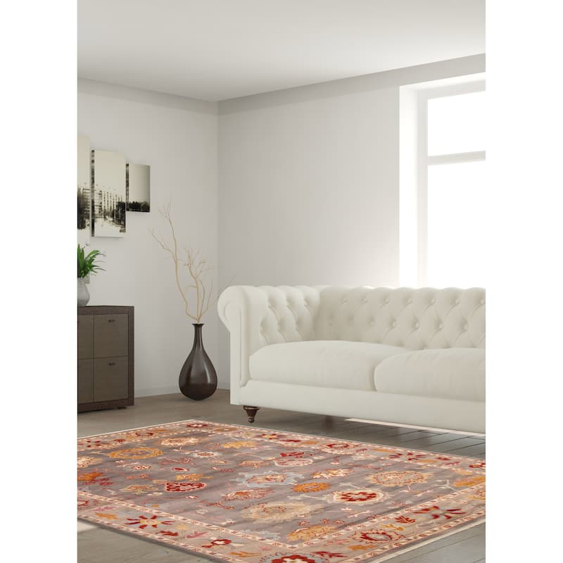 ECARPETGALLERY Hand-knotted Modern Oushak Grey Wool Rug - 9'2 x 11'11