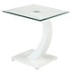 preview thumbnail 1 of 7, Cres Contemporary 24-inch Glasstop End Table by Furniture of America White