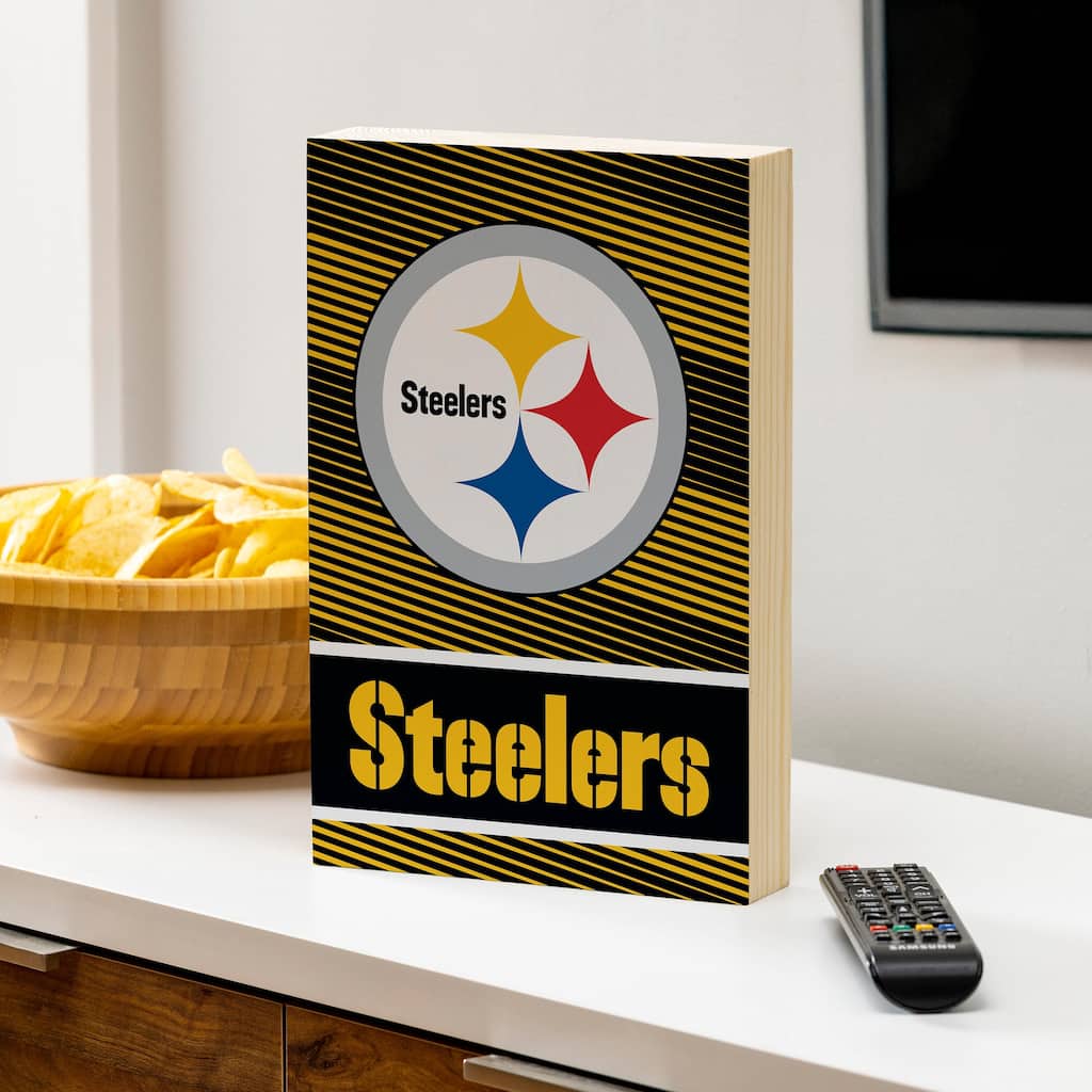 Pittsburgh Steelers Wooden Tabletop Mantel Shelf Sign