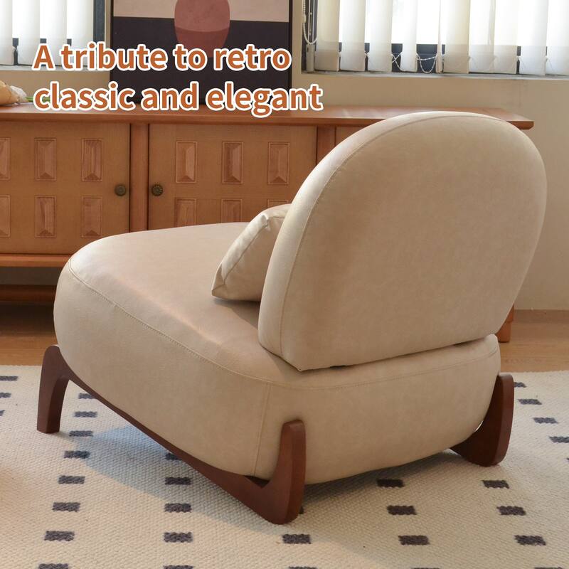 Accent Chair with Solid Wood Legs