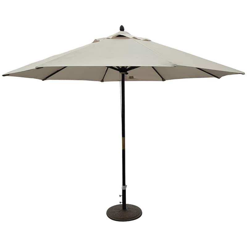 TropiShade 11-foot Dark Wood Market Umbrella with Beige Olefin Cover