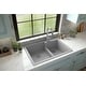 preview thumbnail 7 of 60, Karran 33" Top Mount Large/Small Bowl Quartz Kitchen Sink Kit - 33" x 22" x 9"
