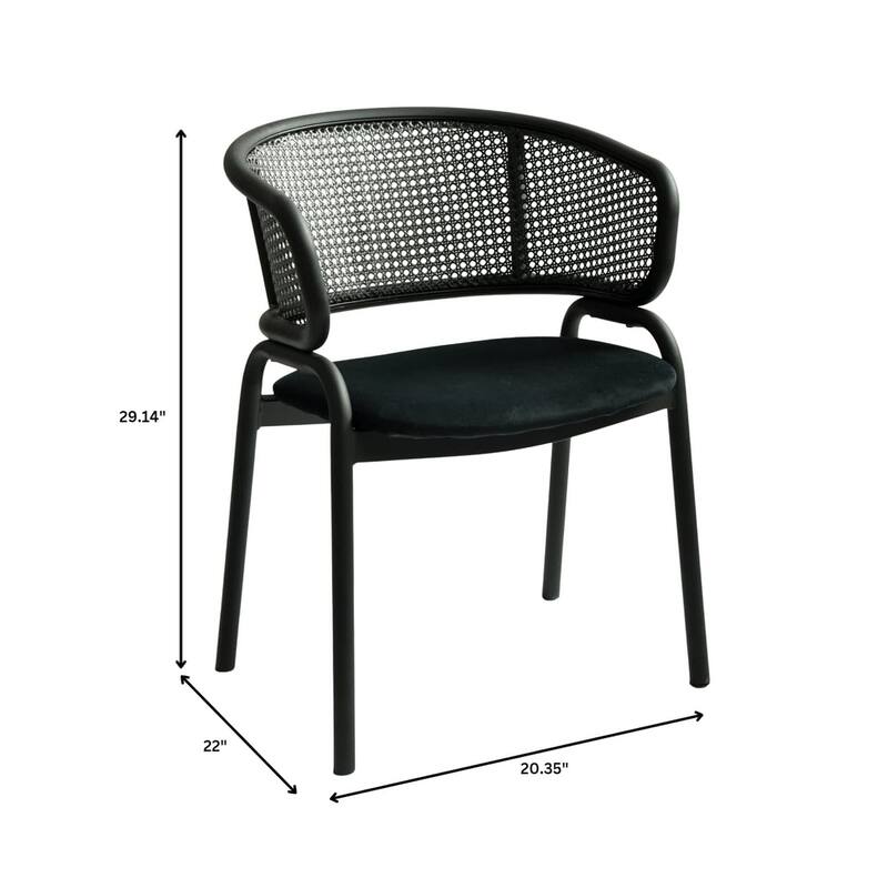 Ervilla Modern Upholstered Dining Chair with Cozy Armchair and Black Iron Legs for Dining Room Kitchen Patio