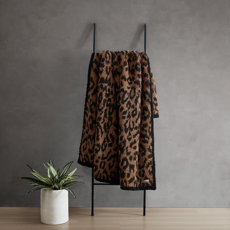 Kenneth Cole Cozy Printed Sherpa Throw Blankets