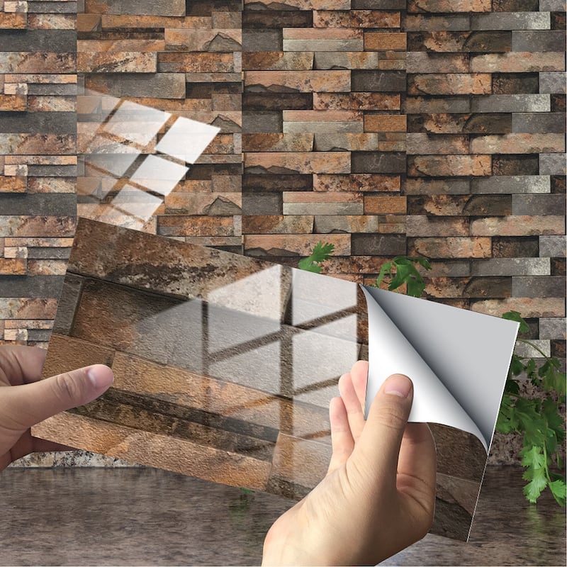 Self-Adhesive Wallpaper Brick Marble Pattern Wall Tile Sticker PVC