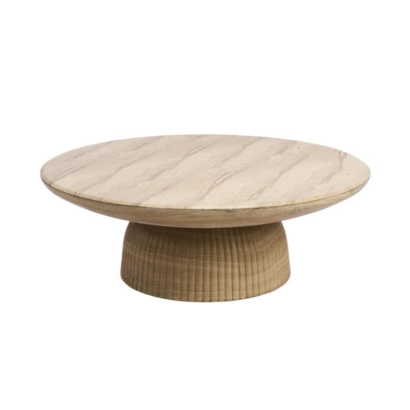 Studio London Maddox Single Round Coffee Table Stone Marble Effect