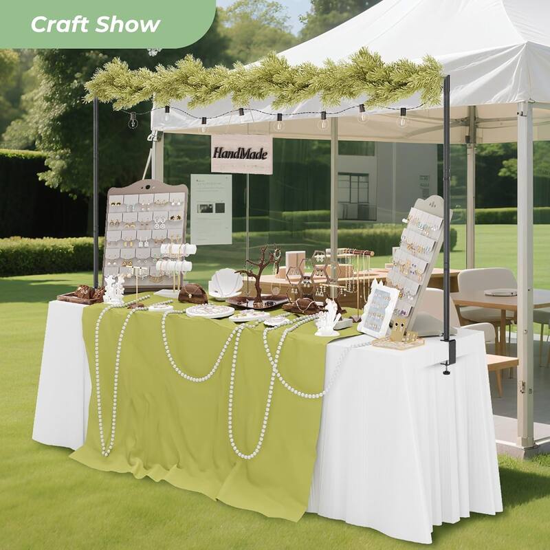 Walensee Over The Table Rod Stand with Clamps Adjustable 28"-43.5" Tall Table Arch Hanging for Wedding Party Decorations