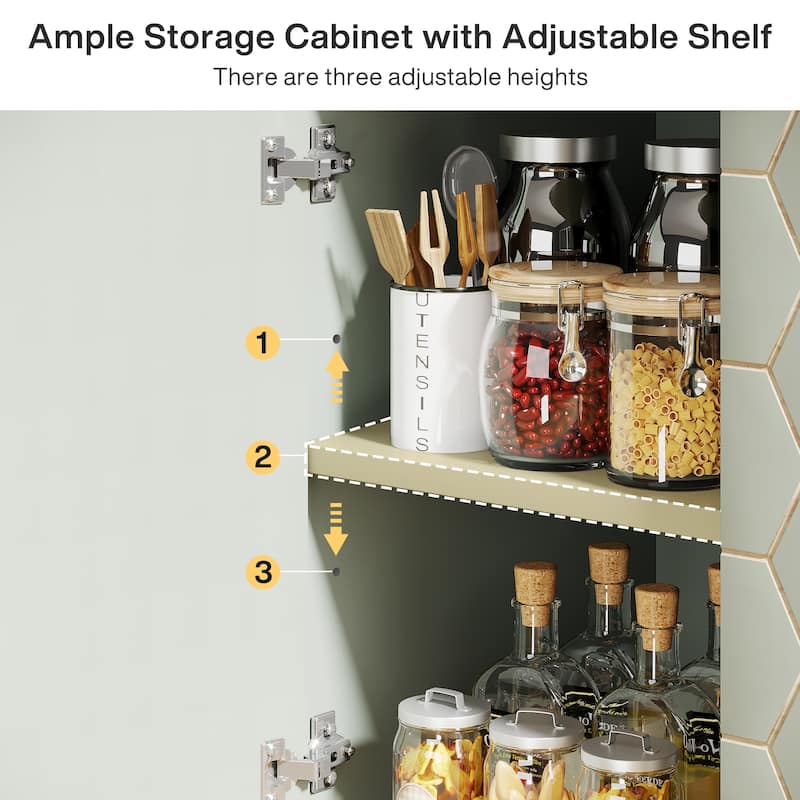 63'' Modern Accent Storage Cabinet with Metal Legs for Living Room Bedroom Kitchen Dining Room