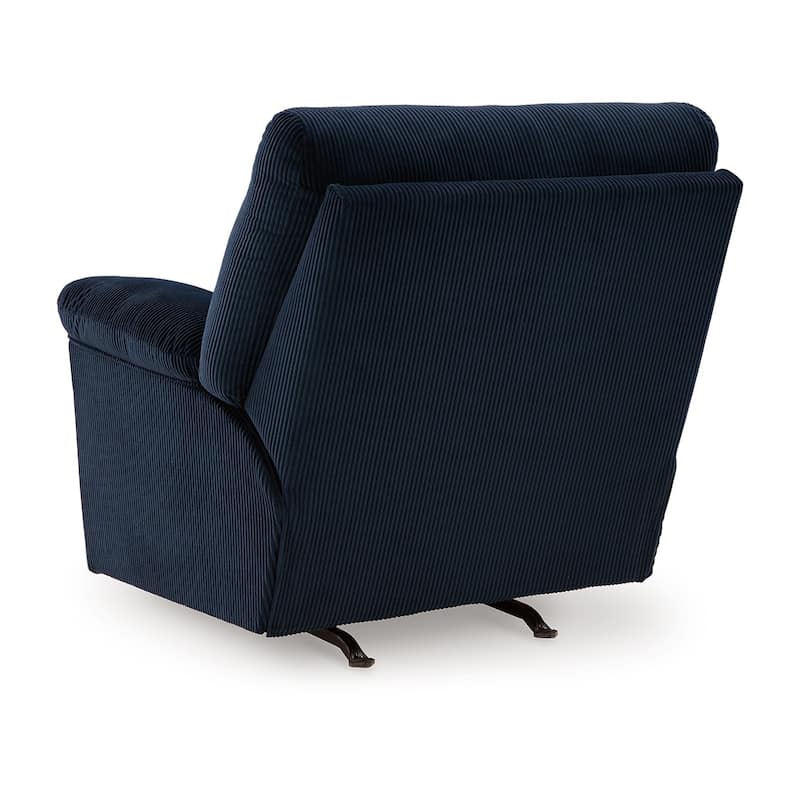 Simy Rocker Recliner Chair, Pillow Top Arms, Dark Navy Blue Corduroy