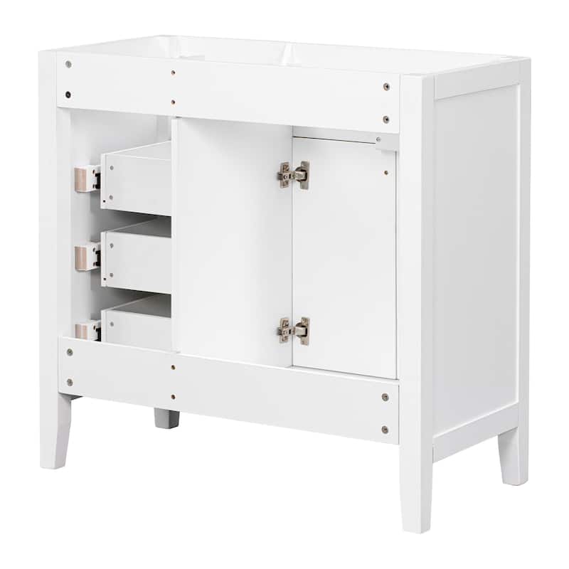 Roomfitters 36" Bathroom Vanity without Sink, Cabinet Base Only, Bathroom Cabinet with Drawers, Solid Frame and MDF Board