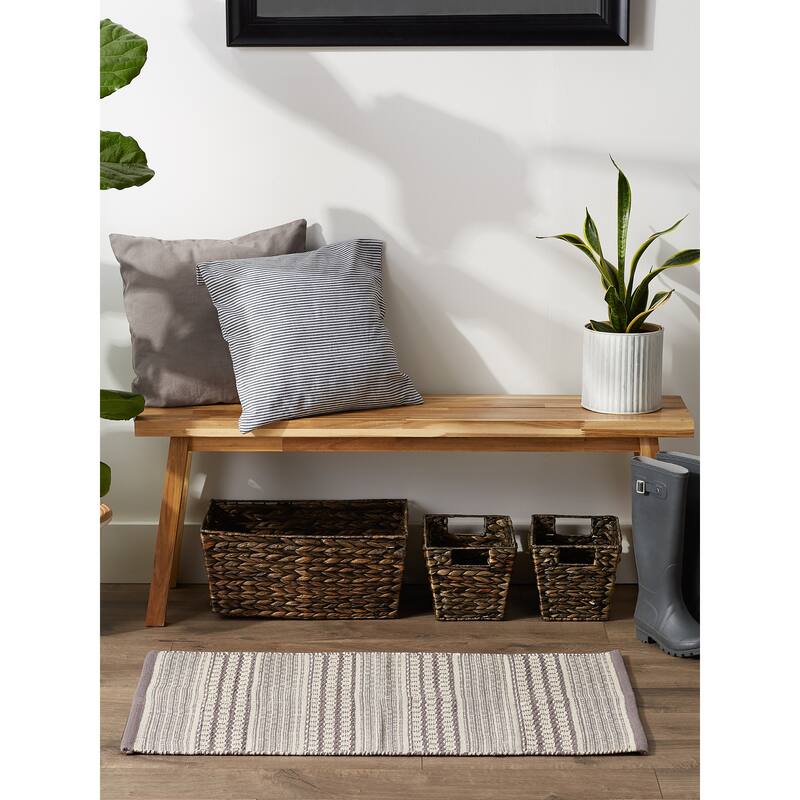 DII Stone Dobby Stripe Hand-Loomed Rug 2ft 6inx6 Ft - 36.0 In. L X 24.0 In. W X 0.2 In. H