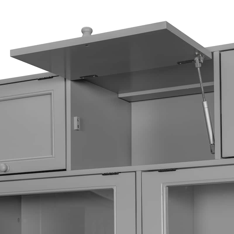 Versatile Twin Size Murphy Bed Folding Storage Bedframe with Built-in TV Stand, 2 Deep Drawers, Multiple Shelves and Cabinets