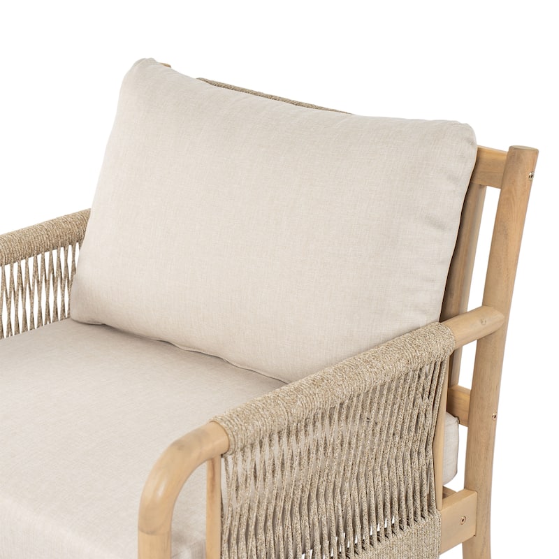 Scott Living Casper Outdoor Club Chair Acacia Wood and Woven Rope