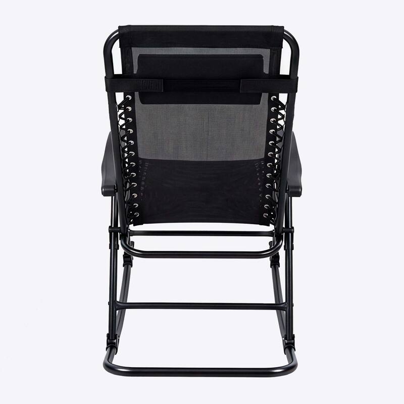 Patio Set of 2 Folding Leisure Rocking Chair Set, Durable Weather-Resistant Construction