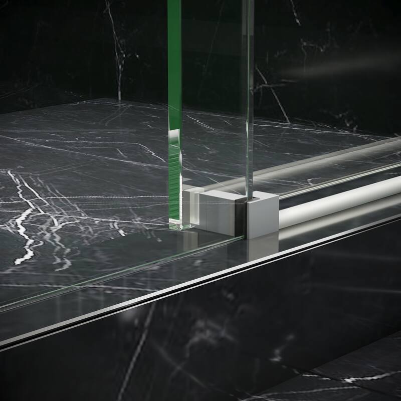 Seawin Hugo 56 - 60 x 78 inches Frameless Sliding Shower Door 3/8 in. (10 mm) Clear Tempered Glass with NanoShield Coating