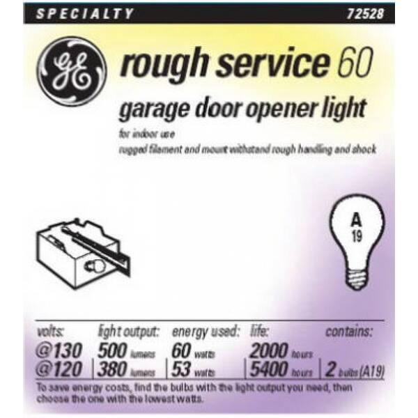 Ge Lighting 72529 Rough Service Worklight A19 Shape Bulb 60w Ge Lighting 72529 Rough Service