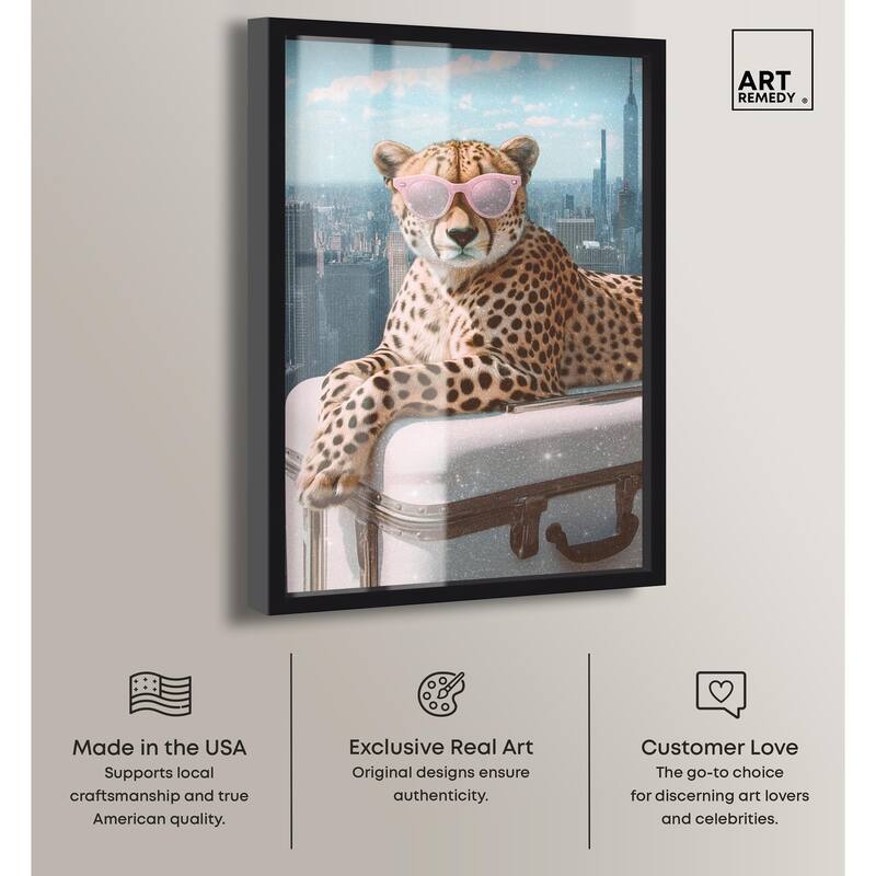Cheetah Luggage NYC Shadowbox by Art Remedy