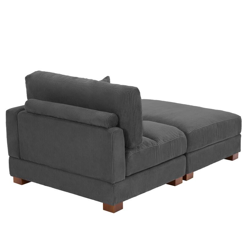 Sectional Sofa Set Modular Couch with Ottomans