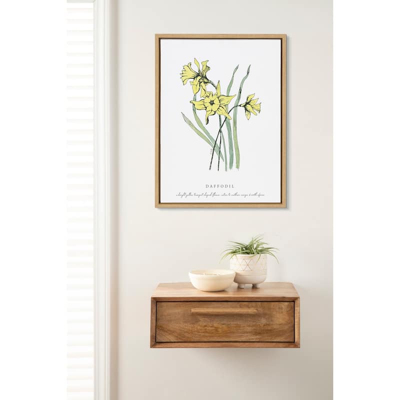 Kate and Laurel Sylvie Spring Daffodil Frame Canvas by Statement Goods