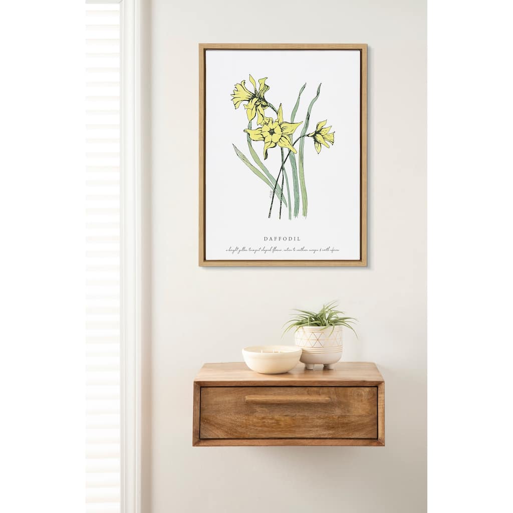 Kate and Laurel Sylvie Spring Daffodil Frame Canvas by Statement Goods